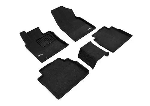 3D MAXpider Elegant Black Floor Mat Set 1st & 2nd Row, Toyota Avalon Gasoline 2019-2022