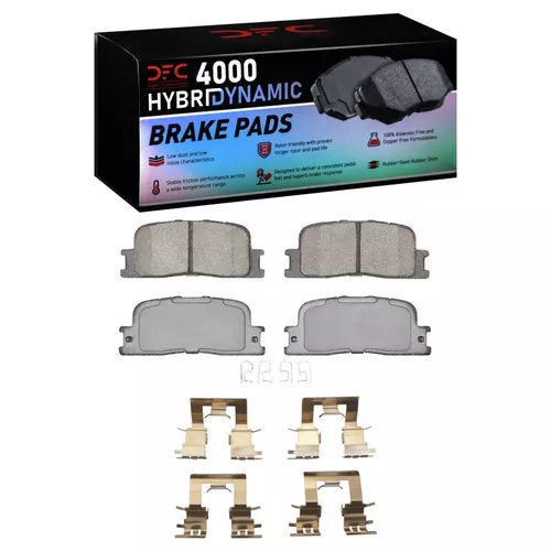 DFC 4000 HybriDynamic Rear Brake Pads and Hardware Kit, Toyota Highlander 2001-2003